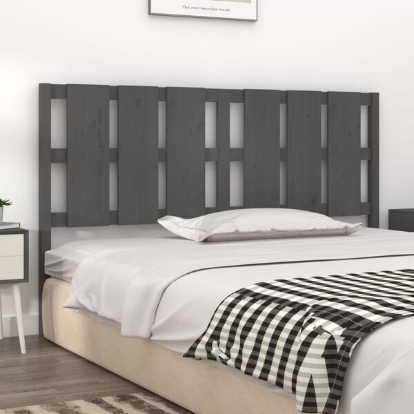 vidaXL Testiera per Letto Grigia 185,5x4x100 cm Legno Massello di Pino