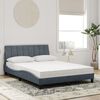 vidaXL Letto con Materasso Hanko Grigio Scuro 140x200 cm in Velluto