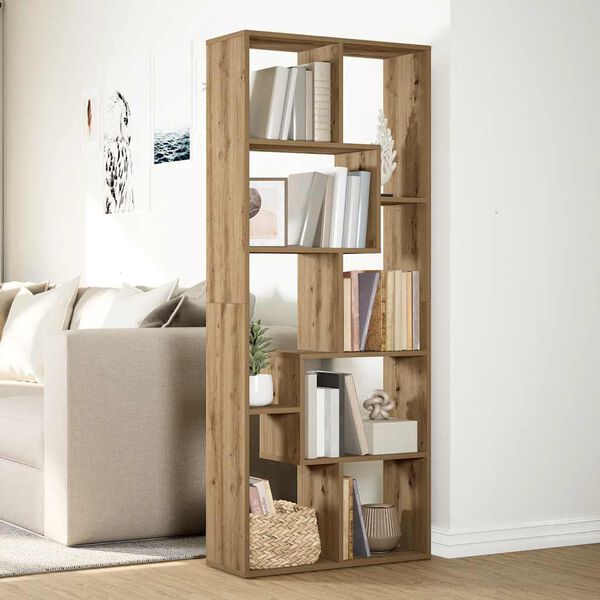 vidaXL Libreria Divisorio Rovere Artigianale 67x25x161,5 cm Truciolato