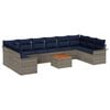 vidaXL Set Divano da Giardino 11 pz Grigio polyrattan