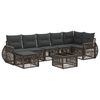 vidaXL Set Divano da Giardino 8 pz Grigio e Grigio Scuro polyrattan