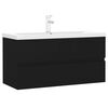 vidaXL Mobile con Lavabo Integrato Nero in Legno Multistrato