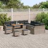 vidaXL Set Divano da Giardino 14 pcs Grigio polyrattan