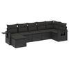 vidaXL Set Divani da Giardino con Cuscini 7pz Nero Polyrattan
