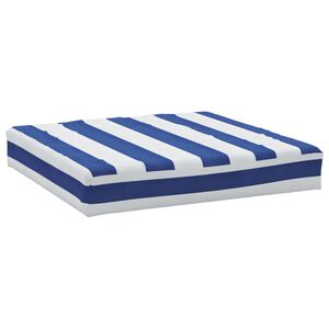 vidaXL Cuscino Pallet Strisce Bianche e Blu 60x60x8 cm Tessuto Oxford