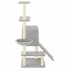 vidaXL Albero per Gatti con Tiragraffi in Sisal Grigio Chiaro 130,5 cm
