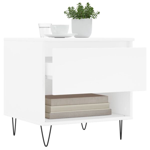 vidaXL Tavolino da Salotto Bianco 50x46x50 cm in Legno Multistrato