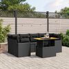 vidaXL Set Divani da Giardino con Cuscini 7pz Nero Polyrattan