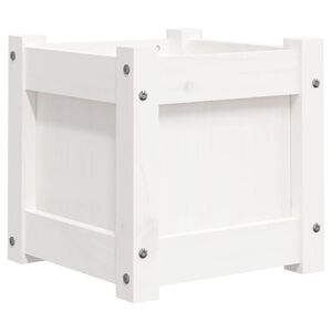 vidaXL Fioriera da Giardino Bianca 31x31x31 cm Legno Massello di Pino