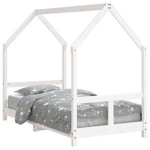 vidaXL Giroletto per Bambini Bianco 80x160cm in Legno Massello di Pino
