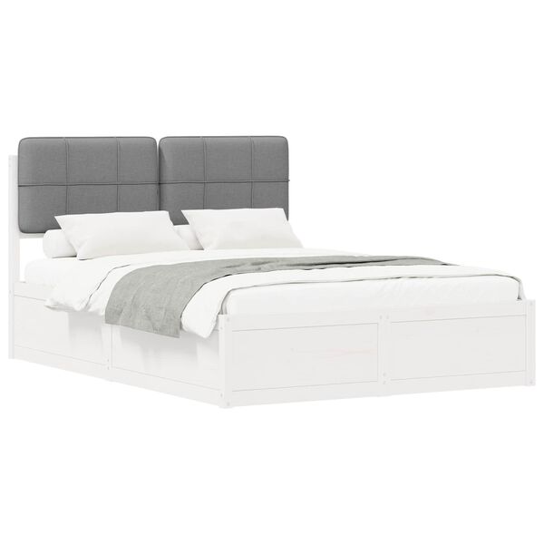 vidaXL Letto con Testiera Rivestita Grigio chiaro 160 x 200 cm