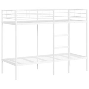 vidaXL Letto a Castello senza Materasso Bianco 75x190 cm in Acciaio