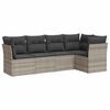 vidaXL Set Divano da Giardino 5pz con Cuscini Grigio Chiaro Polyrattan