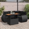 vidaXL Set Divani da Giardino 5 pz con Cuscini in Polyrattan Nero
