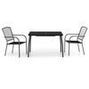 vidaXL Set da Pranzo da Giardino 3 pz in Acciaio Antracite