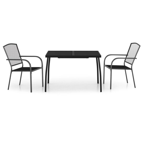 vidaXL Set da Pranzo da Giardino 3 pz in Acciaio Antracite