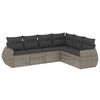vidaXL Set Divano da Giardino 6 pz con Cuscini Grigio in Polyrattan