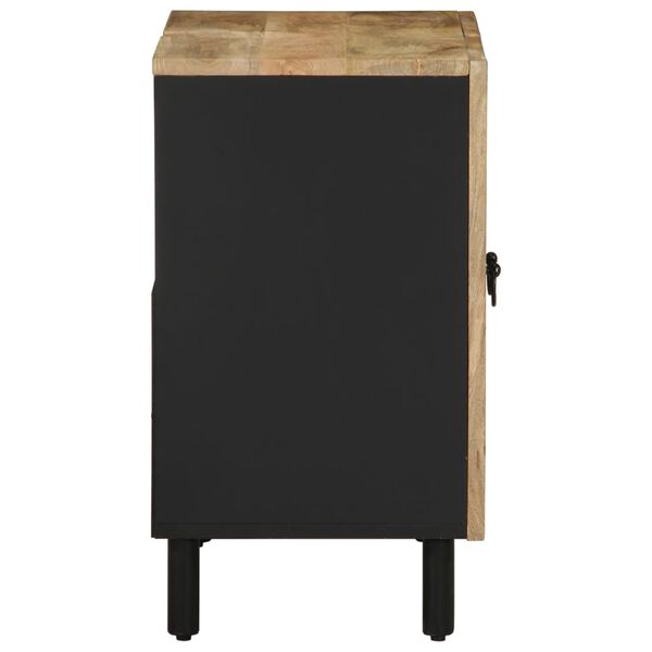 vidaXL Mobile Lavabo da Bagno Nero 62x33x58 cm Legno Massello di Mango