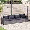 vidaXL Set Divani da Giardino 4 pz con Cuscini Grigio in Polyrattan