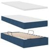 vidaXL Letto con contenitore e LED con led Blu 100 x 200 cm Tessuto