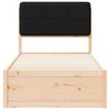 vidaXL Letto con Testiera Rivestita Nero 90 x 190 cm Pino massello