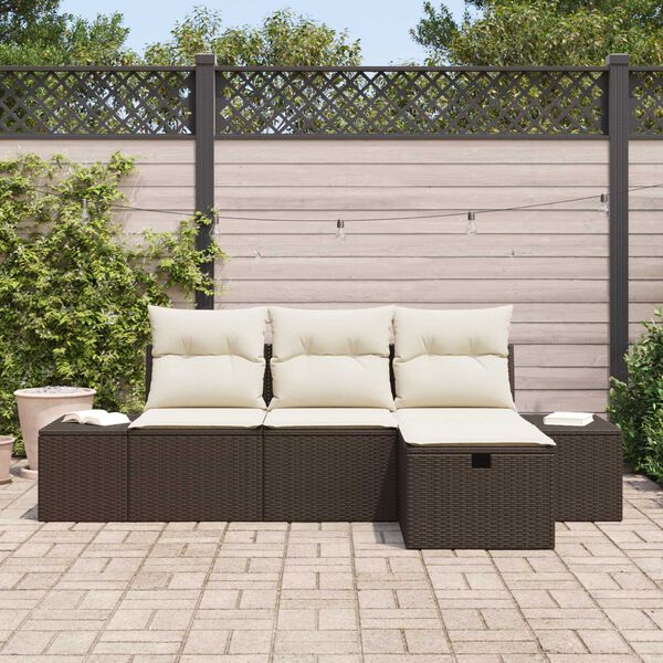 vidaXL Set di divani con cuscino 4 pcs polyrattan