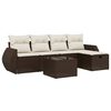 vidaXL Set Divano da Giardino 6 pz con Cuscini Marrone in Polyrattan