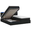 vidaXL Letto Ottomano con Materasso e LED Nero 180 x 200 cm Tessuto