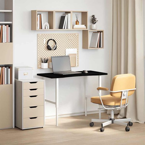 vidaXL Piano Scrivania Marrone Scuro 100x60x2,5 cm in Rovere Massello