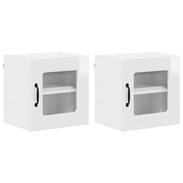 vidaXL Mobile da cucina Kalmar 2 pcs Bianco Lucido 40 x 31 x 40 cm