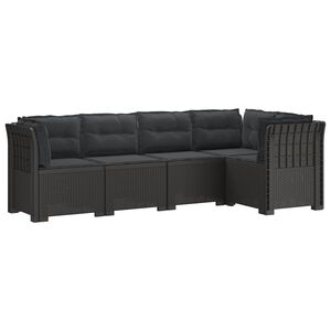 vidaXL Divano da Giardino 5 Posti con Cuscini Stile Rattan PP