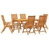 vidaXL Set da Pranzo per Giardino 7 pcs Marrone