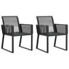 vidaXL Sedie da Giardino Set 2 pz Polyrattan Nero