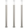 vidaXL Lampioni a palo 3 pz 110 cm Acciaio Inox IP44