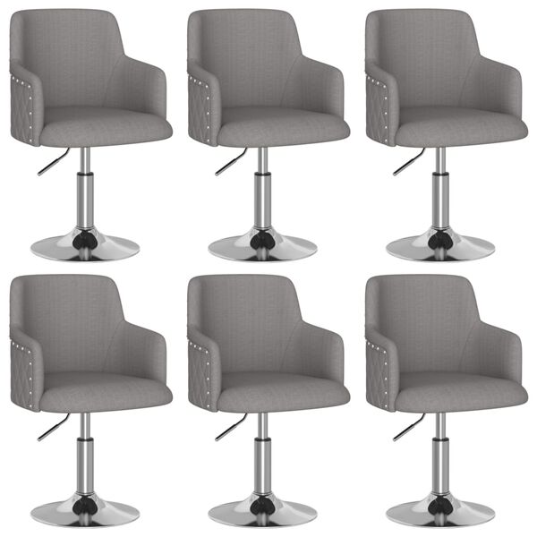 vidaXL Sedie da Pranzo 6 pz Grigio Scuro in Tessuto