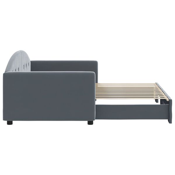 vidaXL Divano Letto con Letto Estraibile Grigio Scuro 90x200cm Velluto