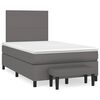 vidaXL Giroletto a Molle con Materasso Grigio 120x190 cm in Similpelle