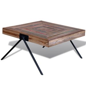 vidaXL Tavolino da Salotto con Gambe a V in Legno di Recupero di Teak