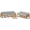 vidaXL Set di divani da esterno 9 pcs Naturale e Grigio Chiaro