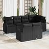 vidaXL Set Divano da Giardino Nero polyrattan