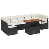 vidaXL Set Divano da Giardino 8 pz 7-Numero di posti Nero e Crema