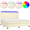 vidaXL Giroletto a Molle con Materasso e LED Crema 200x200 cm