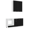 vidaXL Unit&agrave; Cucina LYON 5 pz Rovere Nero Legno ingegnerizzato
