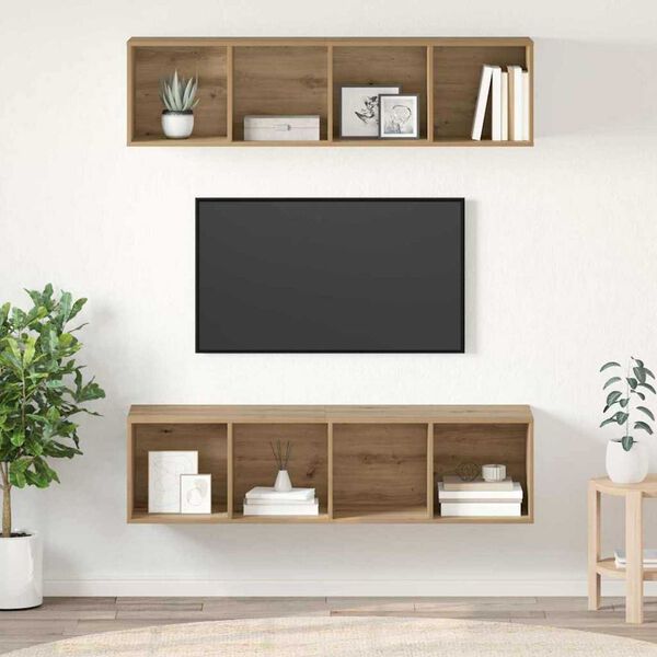 vidaXL Set mobile TV 2 pcs Rovere artigianale 37 x 37 x 142,5 cm