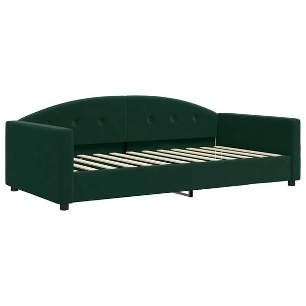 vidaXL Letto da Giorno Verde Scuro 100x200 cm in Velluto
