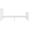 vidaXL Giroletto con Testiera e Pediera Metallo Bianco 120x190 cm