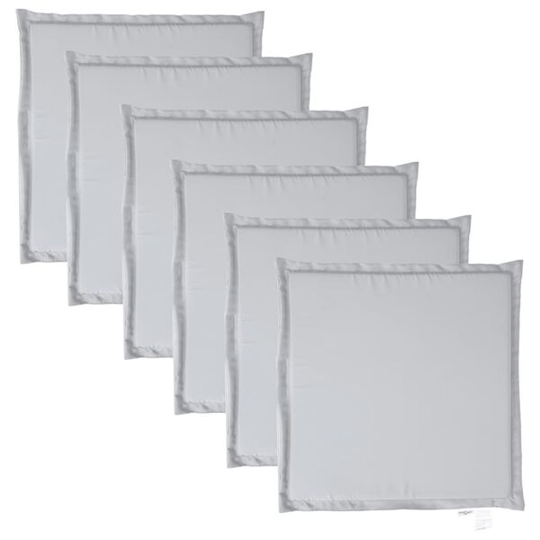 vidaXL Imbottitura per Seduta Giardino 6pz Grigio Chiaro 45x45x2 cm