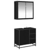 vidaXL Set di mobili per il bagno 2 pcs Rovere nero Legno multistrato