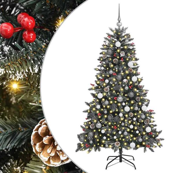 vidaXL Albero di Natale artificiale con 300 LED Verde 180 cm