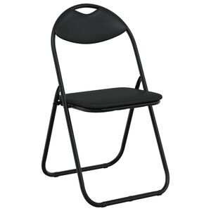 vidaXL Sedia pieghevole 8 pz Pelle Sintetica Nero 48 x 43,5 x 81 cm